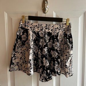 Free People Black and White Floral shorts